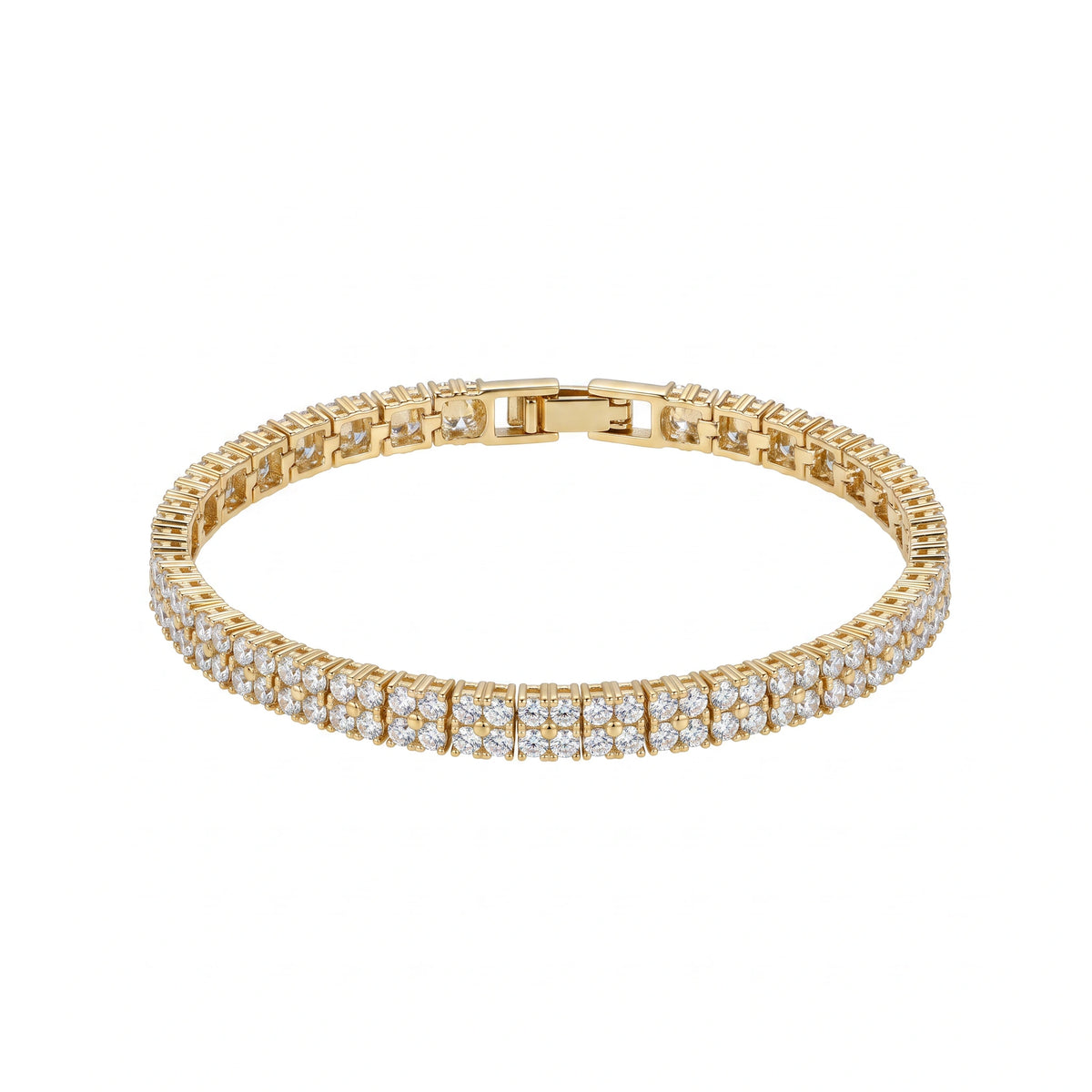 سوار بتصميم "تنس" مزدوج الصفوف Double-Row tennis style bracelet