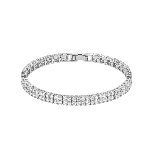 سوار بتصميم "تنس" مزدوج الصفوف Double-Row tennis style bracelet