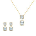 طقم زخارف هالة مزدوجة القطع الزمردي Double Emerald Cut Halo Motif Set